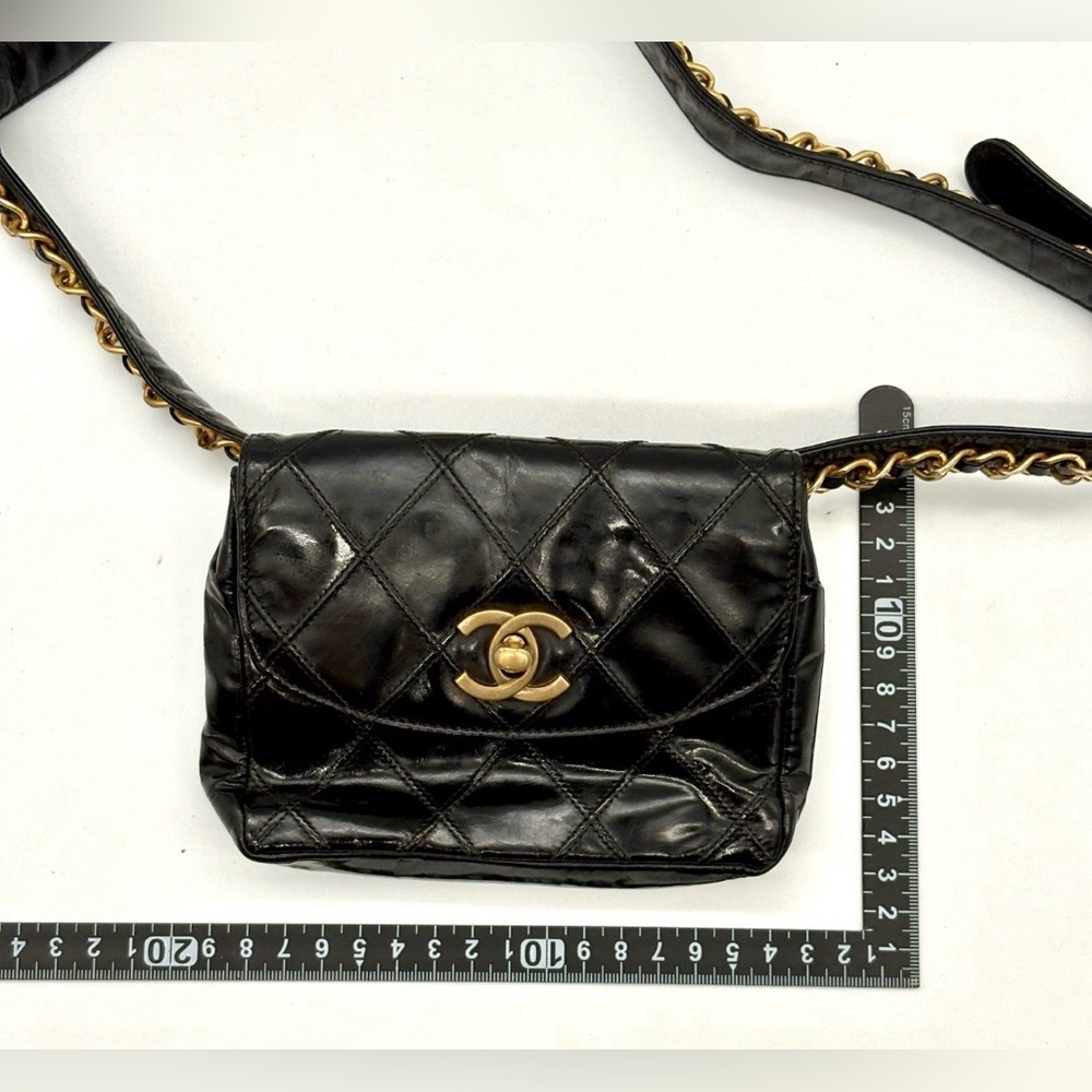 Cc Chanel turn lock quilted Leather Crossbody bum bag fanny pack belt bag as is